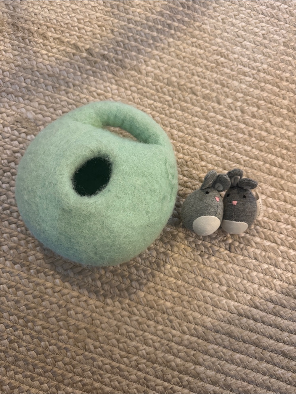 Lovevery Bunny toy Felt with Gray Felt Toy Mice